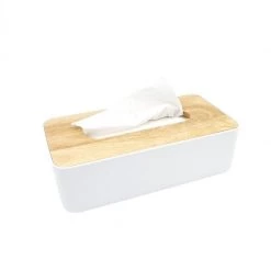 Staunton And Henry Kitchen Modern Wood And White Tissue Box