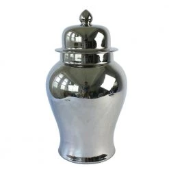 Staunton And Henry Silver Ceramic Chinese Urn Home Accessories