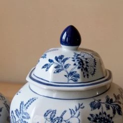 Staunton And Henry Home Accessories Blue & White Chinese Ceramic Urn