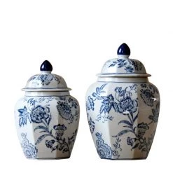 Staunton And Henry Home Accessories Blue & White Chinese Ceramic Urn