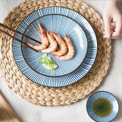 Staunton And Henry Modern Oriental Ceramic Plate In Starburst Pattern