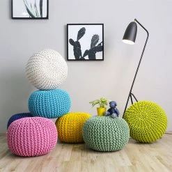 Staunton And Henry Furniture Chunky Knit Pouf