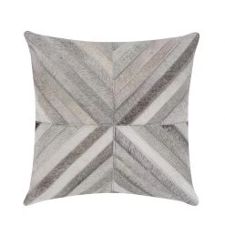 Staunton And Henry Home Accessories Cream And Grey Cowhide Throw Cushion