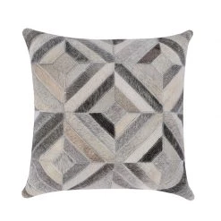 Staunton And Henry Home Accessories Cream And Grey Cowhide Throw Cushion