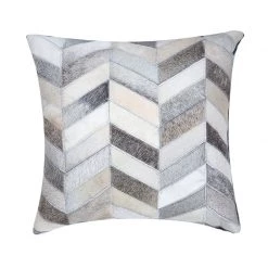 Staunton And Henry Home Accessories Cream And Grey Cowhide Throw Cushion