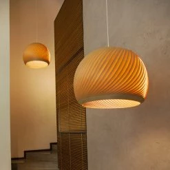 Staunton And Henry Studio Vayehi Wind Wood Veneer Ceiling Light