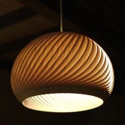 Staunton And Henry Studio Vayehi Wind Wood Veneer Ceiling Light