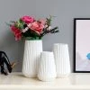 Staunton And Henry Modern Ribbed White Ceramic Vase Home Accessories