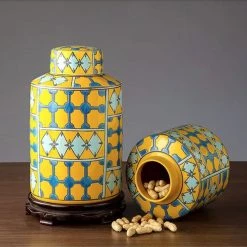 Staunton And Henry Yellow Urn Vases Home Accessories
