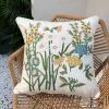 Staunton And Henry Embroidered Botanical Pattern Throw Cushion