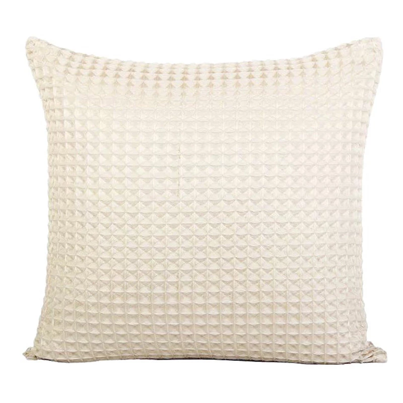 Staunton And Henry Cream Waffle Throw Cushion 1 Staunton And Henry Cream Waffle Throw Cushion
