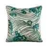 Staunton And Henry Emerald Japanese Wave Throw Cushion Home Accessories