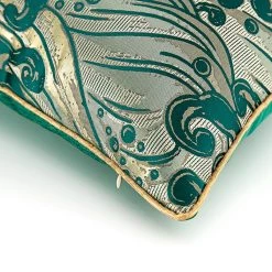 Staunton And Henry Emerald Japanese Wave Throw Cushion Home Accessories