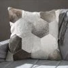 Staunton And Henry Geometric Grey Patchwork Hide Throw Cushion