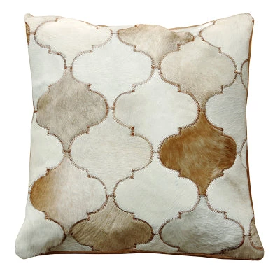 Staunton And Henry Minaret Cream And Fawn Patchwork Hide Cushion 1 Staunton And Henry Minaret Cream And Fawn Patchwork Hide Cushion