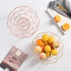 Staunton And Henry Kitchen Geometric Copper Wire Fruit Basket 9 Staunton And Henry Kitchen Geometric Copper Wire Fruit Basket