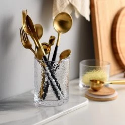 Staunton And Henry Dimpled Glass Kitchen Condiment Jar