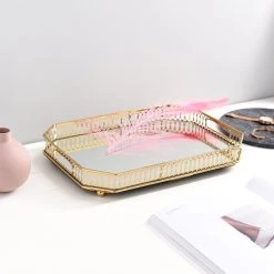 Staunton And Henry Home Accessories Vintage Gold Mirrored Tray
