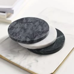 Staunton And Henry Kitchen Solid Marble Drink Coasters - Set Of 4