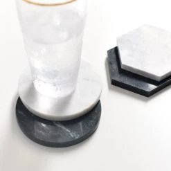 Staunton And Henry Kitchen Solid Marble Drink Coasters - Set Of 4