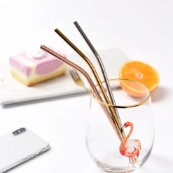 Staunton And Henry Kitchen Gold Drinking Straws - Set Of 3