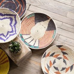 Staunton And Henry Decorative Tribal Woven Straw Bowls Wall Decor