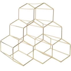 Staunton And Henry Gold Hexagon Wine Rack