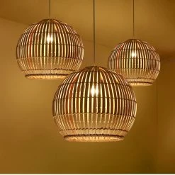 Staunton And Henry Round Japanese Bamboo Ceiling Light Lighting