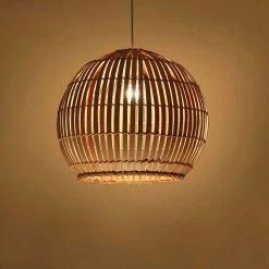 Staunton And Henry Round Japanese Bamboo Ceiling Light Lighting
