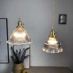 Staunton And Henry Vintage Glass Blossom Shape Pendant Light Lighting