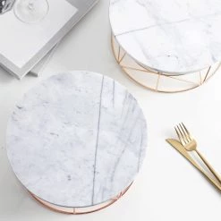 Staunton And Henry Modern White Marble Cake Stand