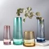 Staunton And Henry Home Accessories Tapered Colored Glass Vase With Gold Rim