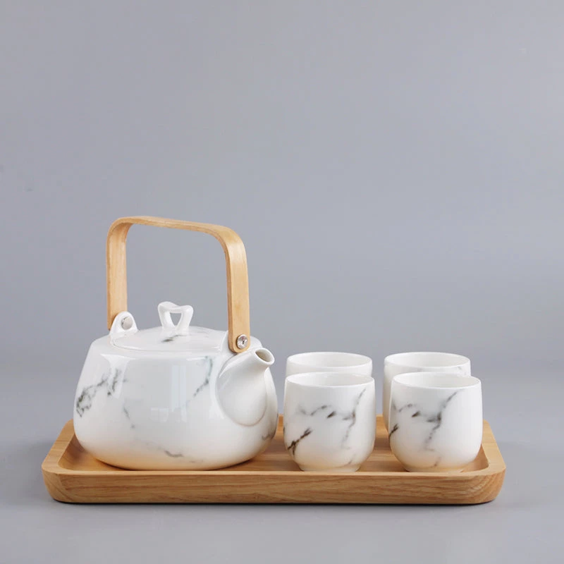 Staunton And Henry Kitchen Japanese White Marble Pattern Tea Set 1 Staunton And Henry Kitchen Japanese White Marble Pattern Tea Set