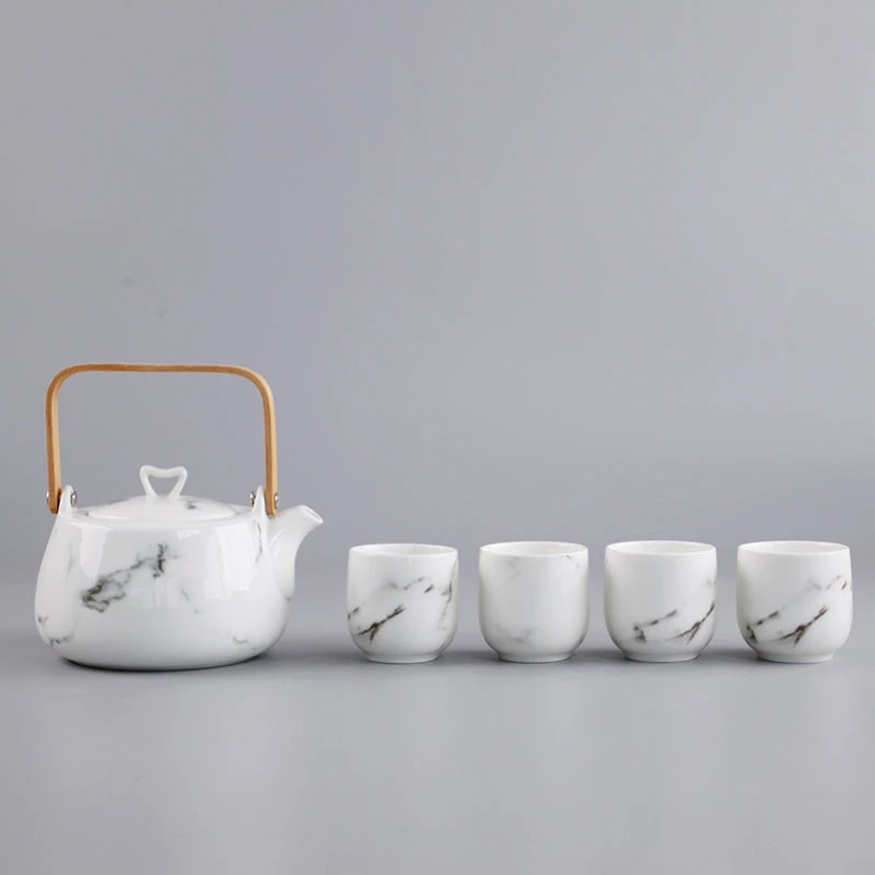 Staunton And Henry Kitchen Japanese White Marble Pattern Tea Set 4 Staunton And Henry Kitchen Japanese White Marble Pattern Tea Set