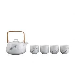 Staunton And Henry Kitchen Japanese White Marble Pattern Tea Set 12 Staunton And Henry Kitchen Japanese White Marble Pattern Tea Set