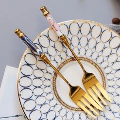 Staunton And Henry Gatsby Elegant Modern Dessert Forks - Set Of 4 Kitchen