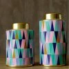 Staunton And Henry Pastel Geomatric Pattern Urn Vases Home Accessories