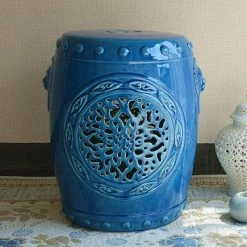 Staunton And Henry Furniture Blue Chinese Ceramic Garden Stool