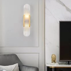 Staunton And Henry Modern Marble And Gold Wall Light Lighting