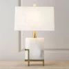 Staunton And Henry Modern Square White Marble Table Lamp Lighting