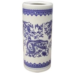 Staunton And Henry Furniture Blue And White Chinese Umbrella Stand
