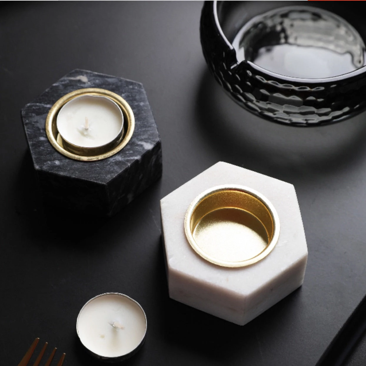 Staunton And Henry Home Accessories Marble Tea Light Candle Holders - Set Of 3 4 Staunton And Henry Home Accessories Marble Tea Light Candle Holders - Set Of 3