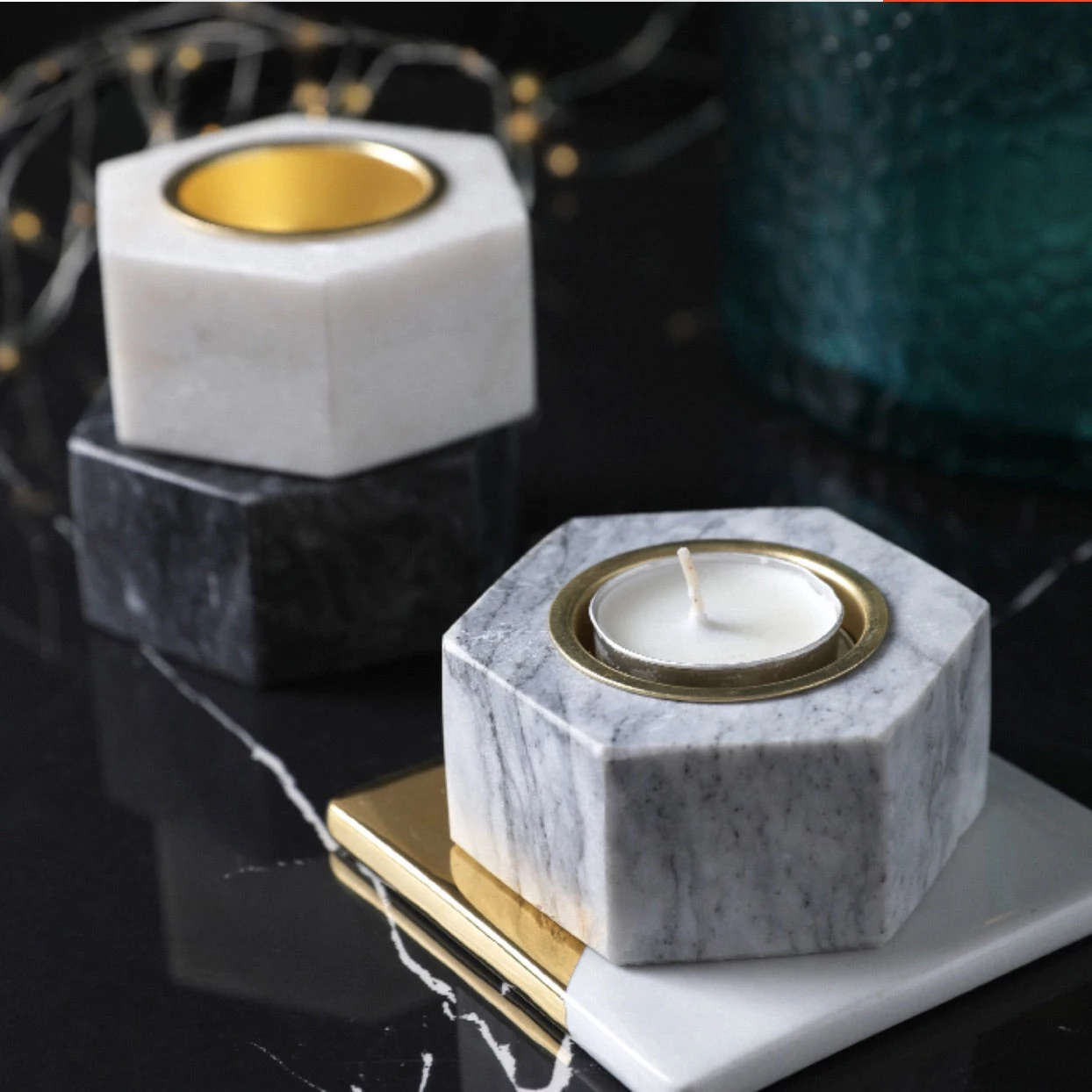 Staunton And Henry Home Accessories Marble Tea Light Candle Holders - Set Of 3 2 Staunton And Henry Home Accessories Marble Tea Light Candle Holders - Set Of 3