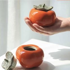 Staunton And Henry Home Accessories Persimmon Condiment Jars - Set Of 2