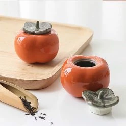 Staunton And Henry Home Accessories Persimmon Condiment Jars - Set Of 2