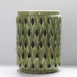 Staunton And Henry Bamboo Lattice Ceramic Stool