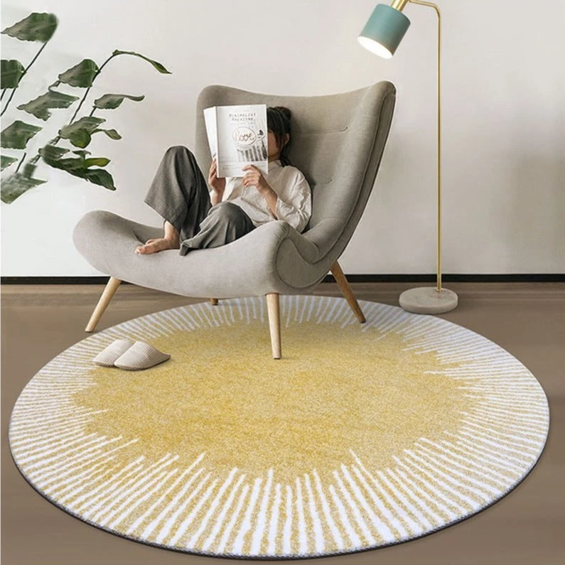 Staunton And Henry Arbus Modern Yellow Round Rug Rugs 1 Staunton And Henry Arbus Modern Yellow Round Rug Rugs