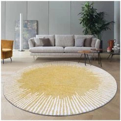 Staunton And Henry Arbus Modern Yellow Round Rug Rugs 14 Staunton And Henry Arbus Modern Yellow Round Rug Rugs