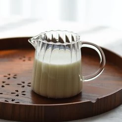 Staunton And Henry Ribbed Glass Milk Jug - Set Of 2