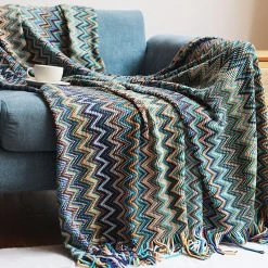 Staunton And Henry Home Accessories Colorful Crochet Chevron Throw Blanket
